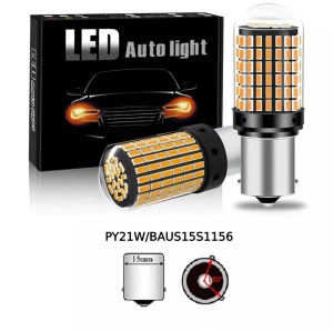 Set 2 becuri LED P21W BAU15S pentru semnalizare, lumină uniformă și eficientă