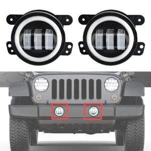 Set de proiectoare ceață LED universale de 98 mm, recomandat pentru upgrade estetic și funcțional al părții frontale a mașinii.