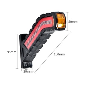 Dimensiuni lampa gabarit LED tip coarne pentru montaj pe camion sau remorcă