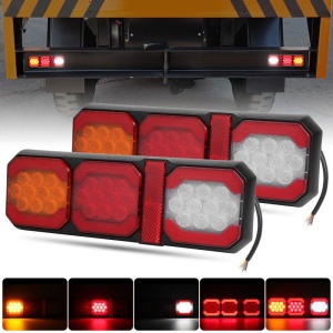 Set Lămpi LED Spate 12V/24V – Stop, Semnalizare, Marșarier și Poziție – Remorcă, Camion 30x10 cm