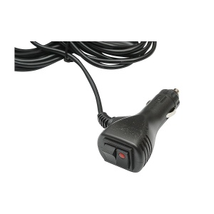 Detaliu întrerupător integrat pe mufa de brichetă, pentru control rapid și ușor al barei girofar LED.