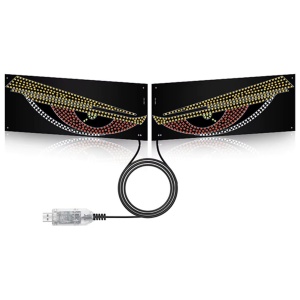 Panou LED Devil’s Eye auto cu alimentare USB, destinat decorului auto și montajului rapid în mașină sau camion.
