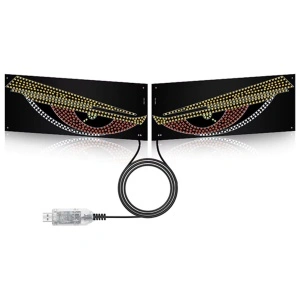Panou LED Devil’s Eye auto cu alimentare USB, destinat decorului auto și montajului rapid în mașină sau camion.
