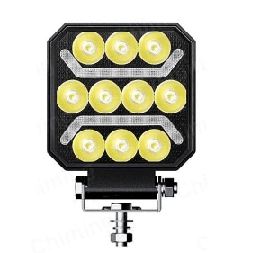 Proiector LED auto 54W cu 12 LED-uri și design frontal pentru iluminare auxiliară alb rece.