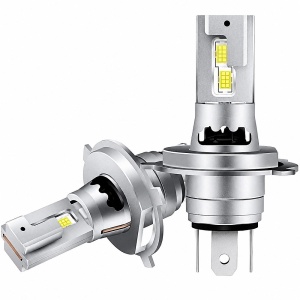 Set 2 Becuri LED H4 180W, 20.000 Lumeni, 12V, 6000K, 2 Faze Scurtă/Lungă, cu Ventilator de Răcire