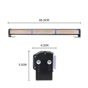 Dimensiunile barei girofar LED 45 cm, prezentate clar pentru verificarea compatibilității și a spațiului de montaj.