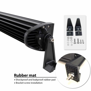 Detaliu cu suportul de montaj pentru bară LED auto off-road, util pentru prezentarea sistemului de fixare și a elementelor incluse în pachet.