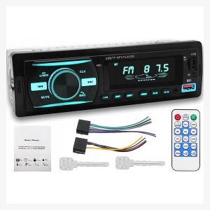 MP3 Radio Bluetooth Player Auto Tucrim 1DIN, 4 x 60W, 2 x USB, AUX, Telecomandă