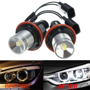 Comparatie Angel Eyes BMW before vs after – diferență majoră de lumină