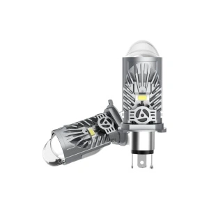 Set 2 Becuri LED Auto H4 cu Lupă, 120W, 27.000 Lumeni, 6000K – Canbus, Fără Eroare