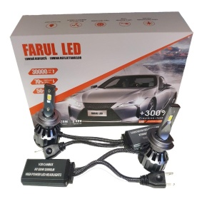 Becuri LED auto H7 cu lumină puternică de 12000 lumeni, ideale pentru vizibilitate mai bună pe timp de noapte.