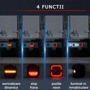 Stopuri LED pătrate pentru remorcă cu montaj rapid și iluminare eficientă