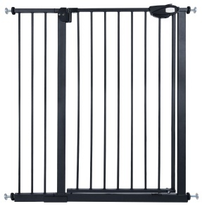 Barieră de Siguranță pentru Scări și Uși – 76–104 cm, Înălțime 100 cm, Sistem Fără Găurire, Negru - Img 5