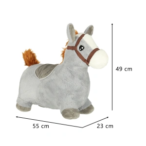 Căluț săritor gonflabil pentru copii, cu husă din pluș și pompă inclusă, max. 25 kg, 3 ani+ - Img 6