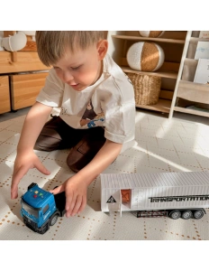 Camion de transport cu container – lumini și sunete, sistem pull-back, joc de rol - Img 4