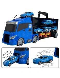 Camion transportor poliție cu lansator – 5 mașinuțe, elicopter și accesorii, 3+ ani - Img 5