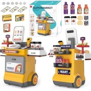 Casă de Marcat pentru Copii, Supermarket cu Tejghea pe Roți și Accesorii Incluse