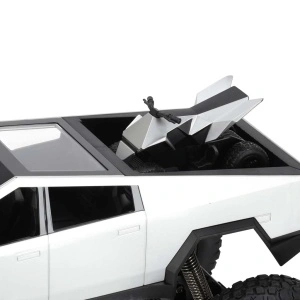 Masina RC Tesla Cybertruck 4x4, 1:8, 45 cm, 2.4 GHz, Off-Road, Negru/Argintiu, 2in1 Masina + ATV - Img 4
