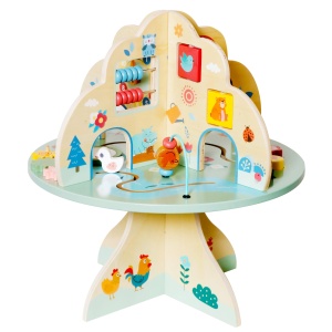 Măsuță Senzorială Educațională tip Montessori din Lemn în formă de copac, 53x49x38cm