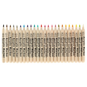 Set 24 Markere Acrilice, Uscare rapida, Permanente, Impermeabile, Durabile, Non-Toxice, Pentru toate Suprafetele, Varf 9mm, Multicolor - Img 3