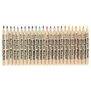 Set 24 Markere Acrilice, Uscare rapida, Permanente, Impermeabile, Durabile, Non-Toxice, Pentru toate Suprafetele, Varf 9mm, Multicolor - Img 3