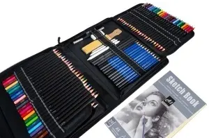 Set Desen Profesional 144 piese – creioane grafit si colorate, carbune, Accesorii, Caiet de schite 20 pagini A5 - Img 11
