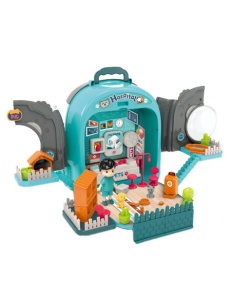 Set Spital Veterinar 3 in 1 – Rucsac Transformabil cu Catel, Papusa Doctor, Accesorii Medicale si Mobilier, +3 ani - Img 7
