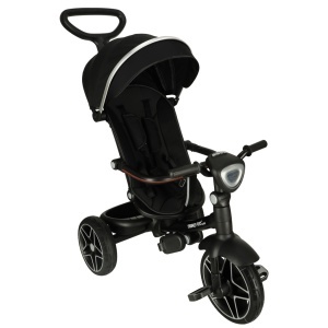 Tricicleta Trike Fix ELITE 2in1, multifunctionala, scaun rotativ cu capacitatea de a regla unghiul, baldachin si suport picioare pliabil, lumini si muzica, negru - Img 10