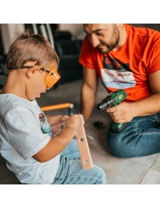 Trusa de Scule, Set Bricolaj de Jucarie, cu Bormasina Electrica si 15 Accesorii – Sunete, Lumina, +3 ani - Img 2