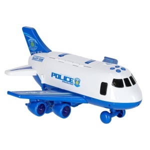 Aeronava de transport cu 3 masini de politie si semne de circulatie, Semnale sonore si Lumini Led - Img 6