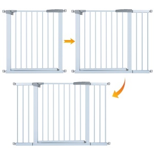 Barieră de Siguranță pentru Scări și Uși – 76–125 cm, Înălțime 78cm, Extensii Incluse, Montaj Fără Găurire - Img 6