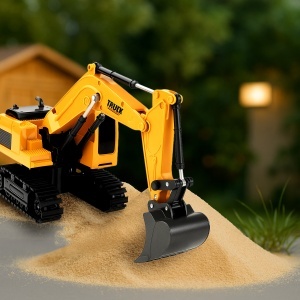 Excavator pe senile cu Basculanta, control de la distanta, efect de fum, lumini si accesorii interschimbabile, 3+ Ani - Img 10