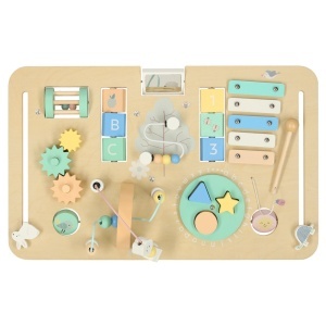 Măsuță Educațională tip Montessori din Lemn 2in1, 8 Activități, Blat Detașabil, 48x37x30cm - Img 7
