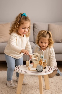 Măsuță Educațională tip Montessori din Lemn, Activitați multiple, 48x37x30cm - Img 8