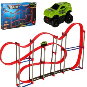 Pista de curse Auto Antigravitationala, 120 elemente, Masina electrica magnetica, 123x66x8cm
