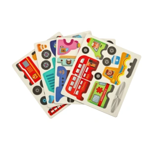 Puzzle magnetic Mijloace de transport, carte cu tablă magnetică, 66 piese și 6 cartonașe model - Img 4