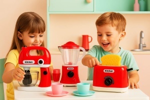 Set Bucătărie pentru Copii – Mixer, Blender și Prăjitor de Pâine cu Accesorii - Img 4