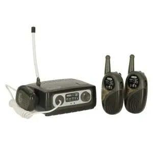 Set de 3 piese militar Walkie Talkie pentru copii, Centru de comanda plus 2 statii, Raza de actiune de 300m