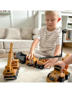 Set mare vehicule de construcție 6 în 1– utilaje cu piese mobile, 3+ ani - Img 5