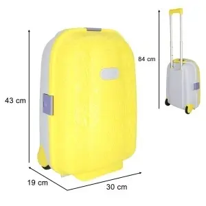Troler pentru Copii cu Roți Silențioase și Mâner Reglabil, Galben & Albastru – 43 cm - Img 10