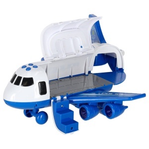 Aeronava de transport cu 3 masini de politie si semne de circulatie, Semnale sonore si Lumini Led - Img 3