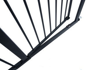 Barieră de Siguranță pentru Scări și Uși – 76–104 cm, Înălțime 100 cm, Sistem Fără Găurire, Negru - Img 9