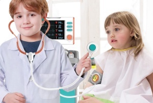 Carucior medical, set complet doctor si asistent cu echipamente interactive si lumini, Acesorii si Ustensile Medicale, 3+ Aniv - Img 11