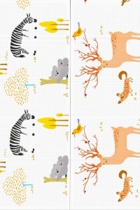 Covoraș de Joacă – Spuma XPE, Antiderapant, Pliabil, Tematica Animale & Design Gri, 200x180x1 cm - Img 6