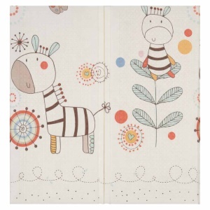 Covoraș de joaca pentru copii din spuma XPE cu doua fete, Tematica Lumea Mea si Zebra, 200 X 180 X 1cm - Img 3