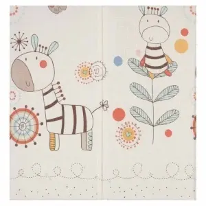 Covoraș de joaca pentru copii din spuma XPE cu doua fete, Tematica Lumea Mea si Zebra, 200 X 180 X 1cm - Img 3