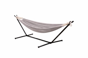 Hamac dublu de Gradina cu Suport, Cadru metalic, Inaltime ajustabila, Pentru 2 persoane, 200x160cm, Greutate suportata 150 kg