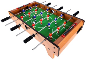 Masă de Fotbal, Set Foosball Compact cu 18 Jucatori, 2 Mingi, 6 Manere, Tabela Scor, MDF Ranforsat si Laminat, Dimensiuni 69x37x24 cm - Img 5