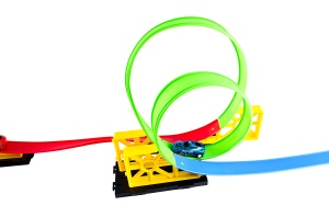 Pista de Curse cu Săritură și Spirale 360° – 140 cm, Mașini cu Lumini - Img 5