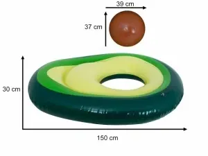 Saltea gonflabilă de înot Avocado cu minge 150x115 cm XL - Img 6